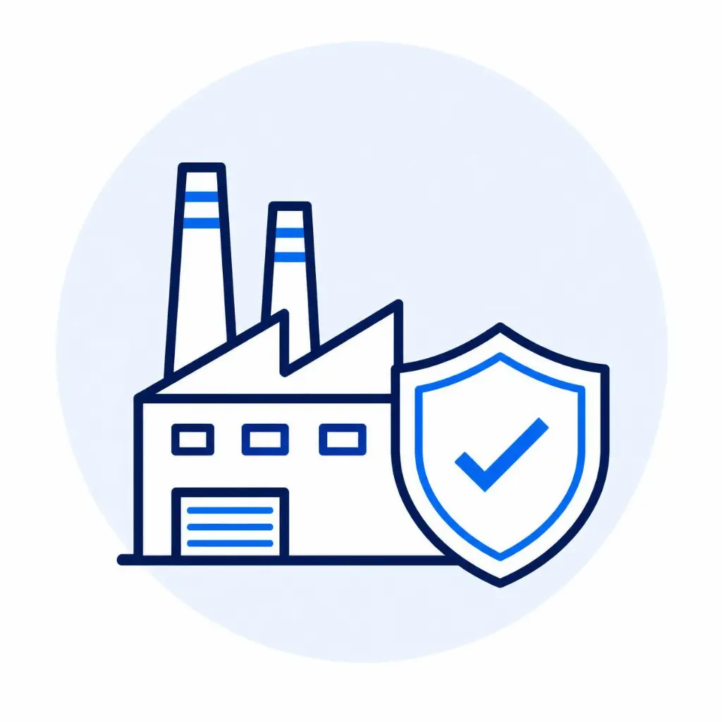 Factory qualification and supplier assessment icon